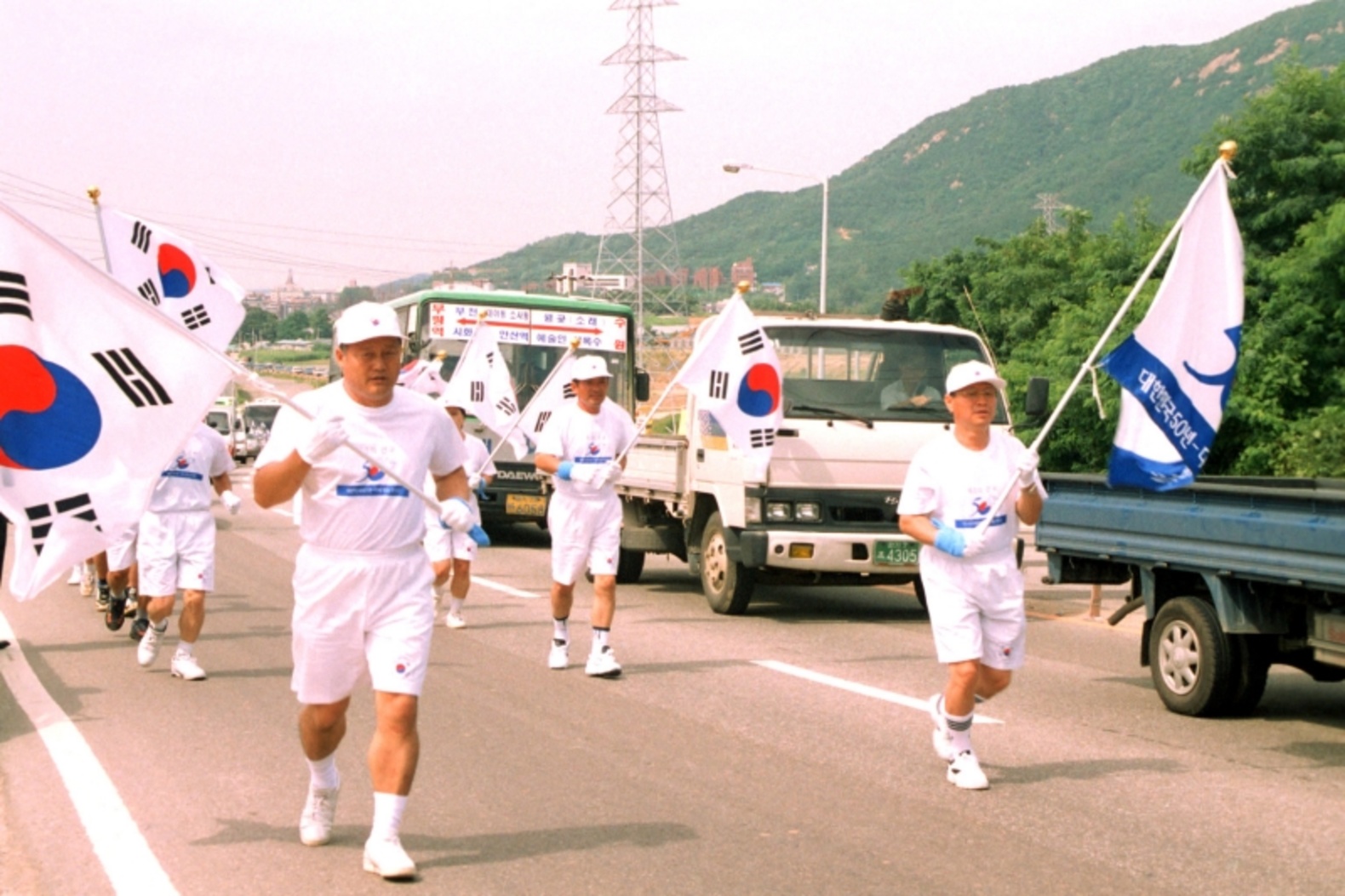 정부수립 50주년 기념 전국일주 태극기 달리기 행사 이미지